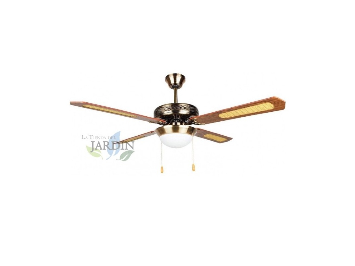 Ventilador Techo SUINGA Clásico 52 4 Aspas con Lampara Velocidades