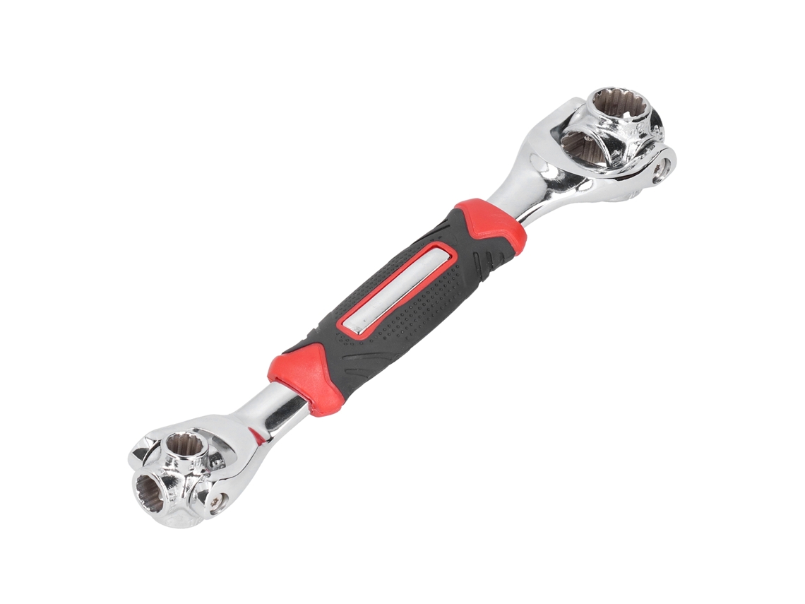 Llave Multifuncional 8 En 1, Roja Y Negra, Herramienta De Mano Para Reparaciones Eléctricas, Portátil.