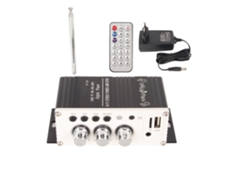 Amplificador De Potencia Para Automóvil, 2 Canales, Bluetooth 5.0, Miniamplificador De Potencia Estéreo Hifi Digital Con Control Remoto, Enchufe De L