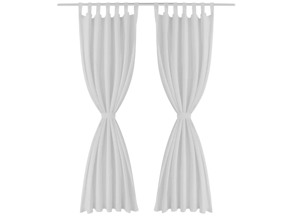 Maison Exclusive - 2 Cortinas Blancas Micro-satinadas Con Trabillas, 140 X 175 Cm