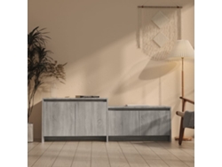 Mueble de Armario Tv 146,5X35X50 Cm Aglomerado Color Sonoma Gris