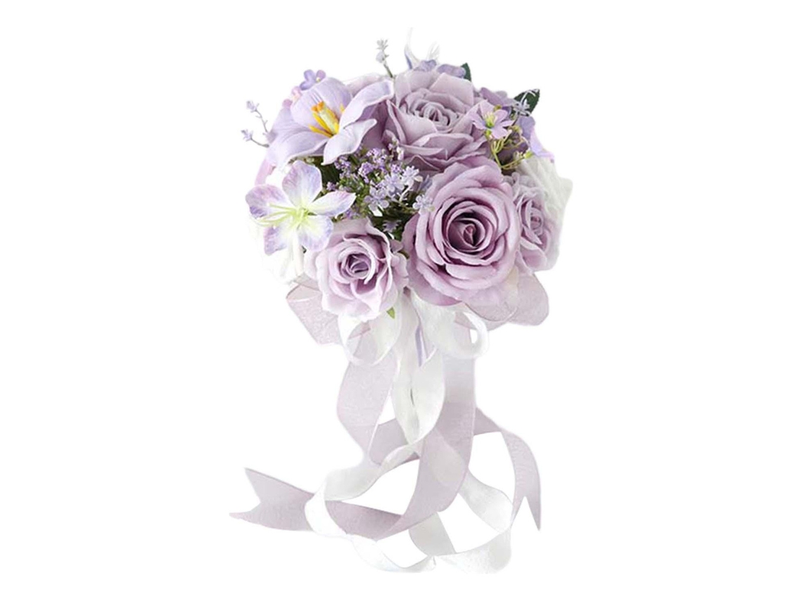 Ramo de novia, rosa artificial, estilo Bslowmoose