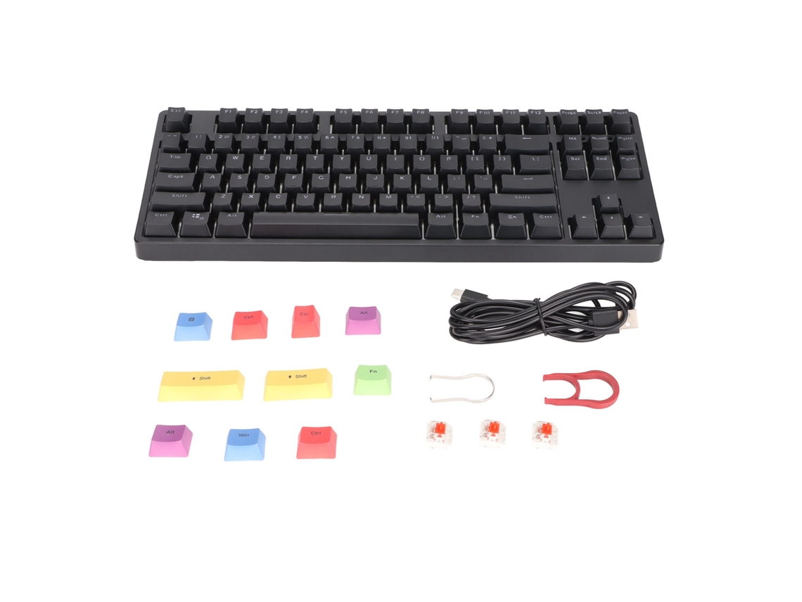 Teclado mecánico para juegos con cable USB de 87 teclas