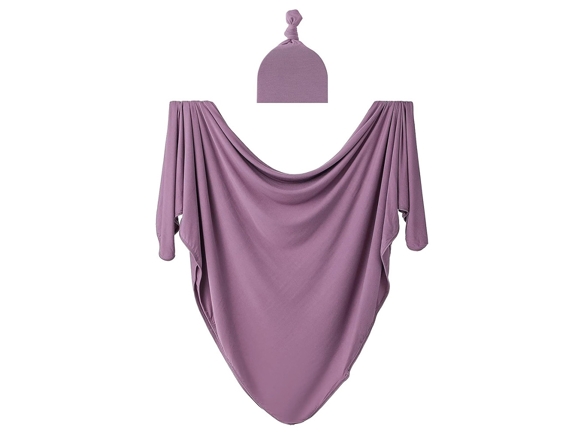 Juego De Manta Y Gorro Para Recién Nacido, Para Bebés, Niños Y Niñas, Grande, 35 X 35 Pulgadas (malva) Chrui