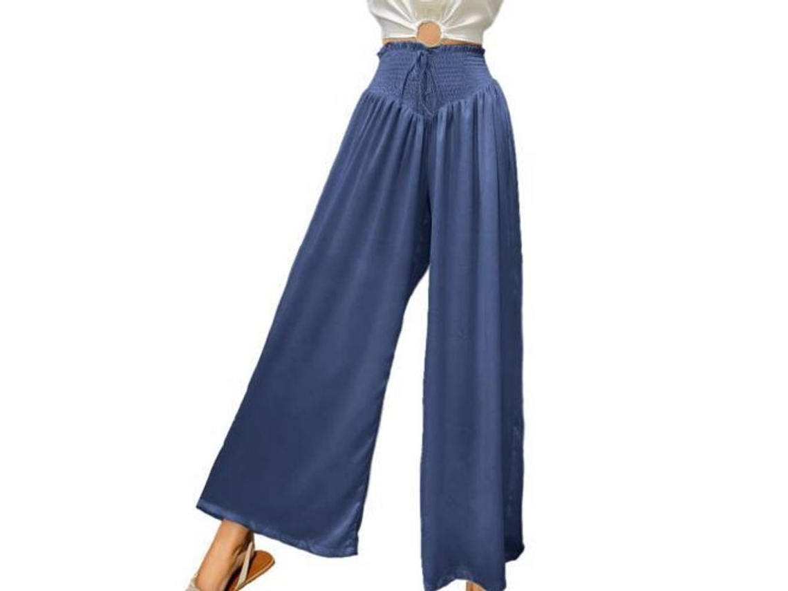 Pantalones Casuales De Verano Para Mujer, De Talle Alto, Elásticos Y Fluidos, Con Bolsillos.