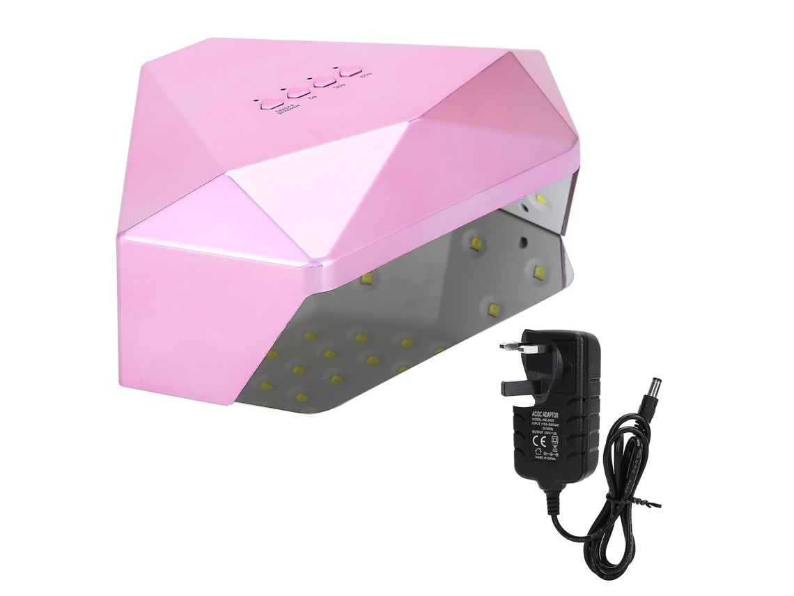 Lámpara de uñas UV LED de 24/48 W, secado rápido, doble fuente de luz, rosa, enchufe británico de 100-240 V, Ly Ebike