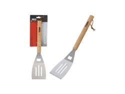 Espátula para barbacoa de 41 cm de acero desactivado con mango ergonómico de madera, colección Bbq
