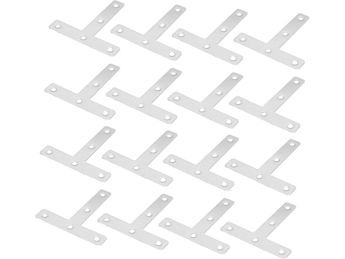 Juego De 30 Piezas De Escuadras Angulares De Acero Inoxidable Grueso, Conector De Soporte De Ángulo En T Reforzado Para