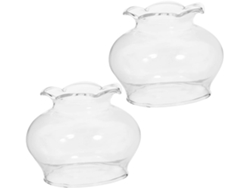 Juego De 2 Piezas De Vidrio Para Lámparas De Aceite, Accesorios Decorativos Transparentes De Estilo Retro Para Chimenea.