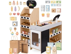 Puesto De Mercado De Madera Para Niños Con Accesorios Y Caja Registradora, Tienda 3+ Años