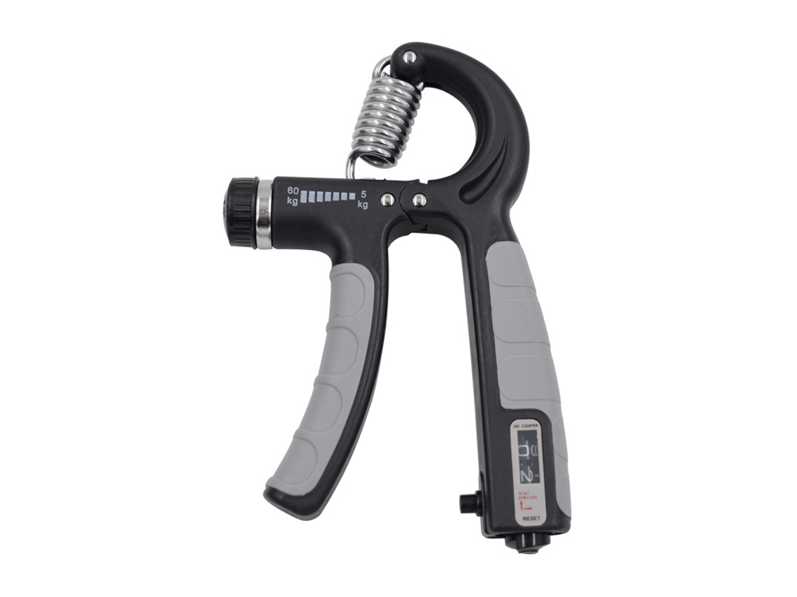 Entrenador de fortalecimiento de agarre de mano, ejercitador de dedos para antebrazo, con contador de números, 5-60 kg, exprimidor ajustable, color negro y gris Gertiz