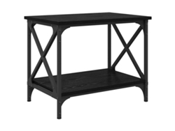 Mesa de comedor | Mesa auxiliar de roble negro de 55 x 38 x 45 cm, madera tratada.