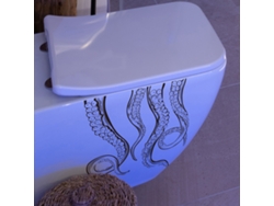Adhesivo de pulpo para asiento de inodoro, Kraken marino para baño RNEMITERY