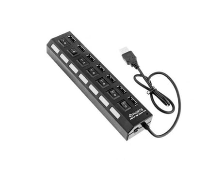 Versión negra 7 puertos Binful Eub 2 alta velocidad 7 puertos divisor Hub expansor convertidor múltiple adaptador para Pc portátil