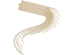 Pulsera multihilo en tono dorado con borlas brillantes, tobillera para mujer, joyería.