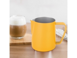 Jarra para espumar leche de acero inoxidable de 350 ml con acabado mate esmerilado y resistente a las manchas, pico corto con ranura desviadora para AA