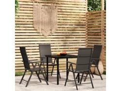 Juego de comedor de jardín negro de 2 piezas Dkd Home Decor