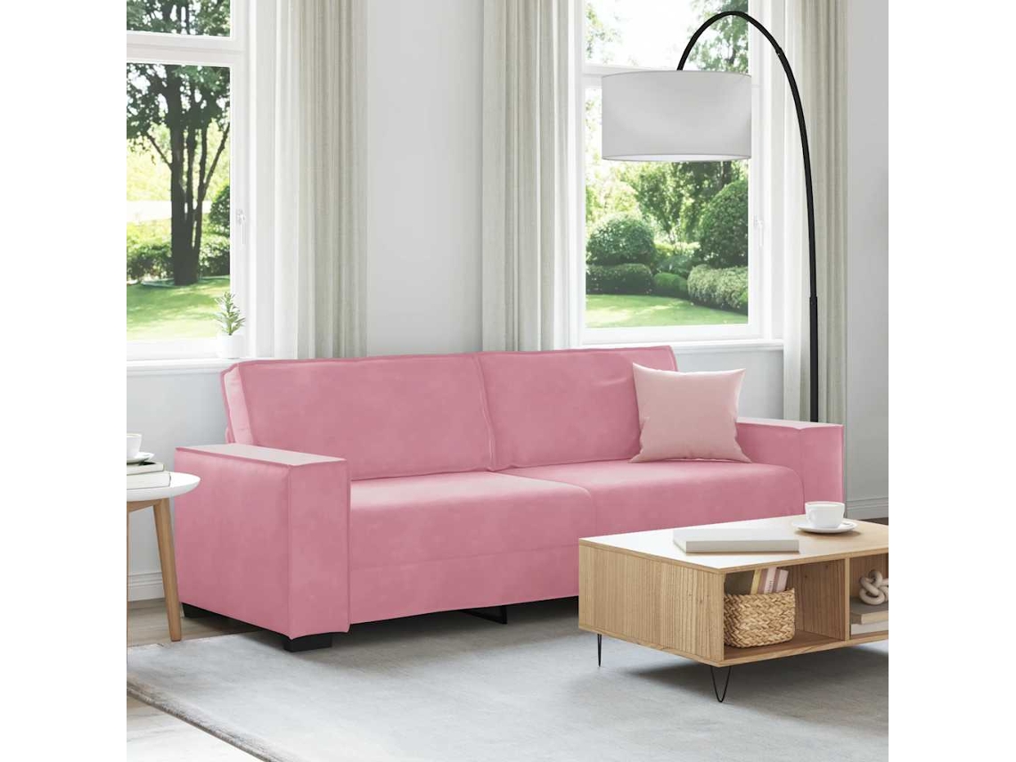 Sofá De 3 Plazas | Sofá De Salón | Sofá De Descanso Terciopelo Rosa 180 Cm Wsd817222