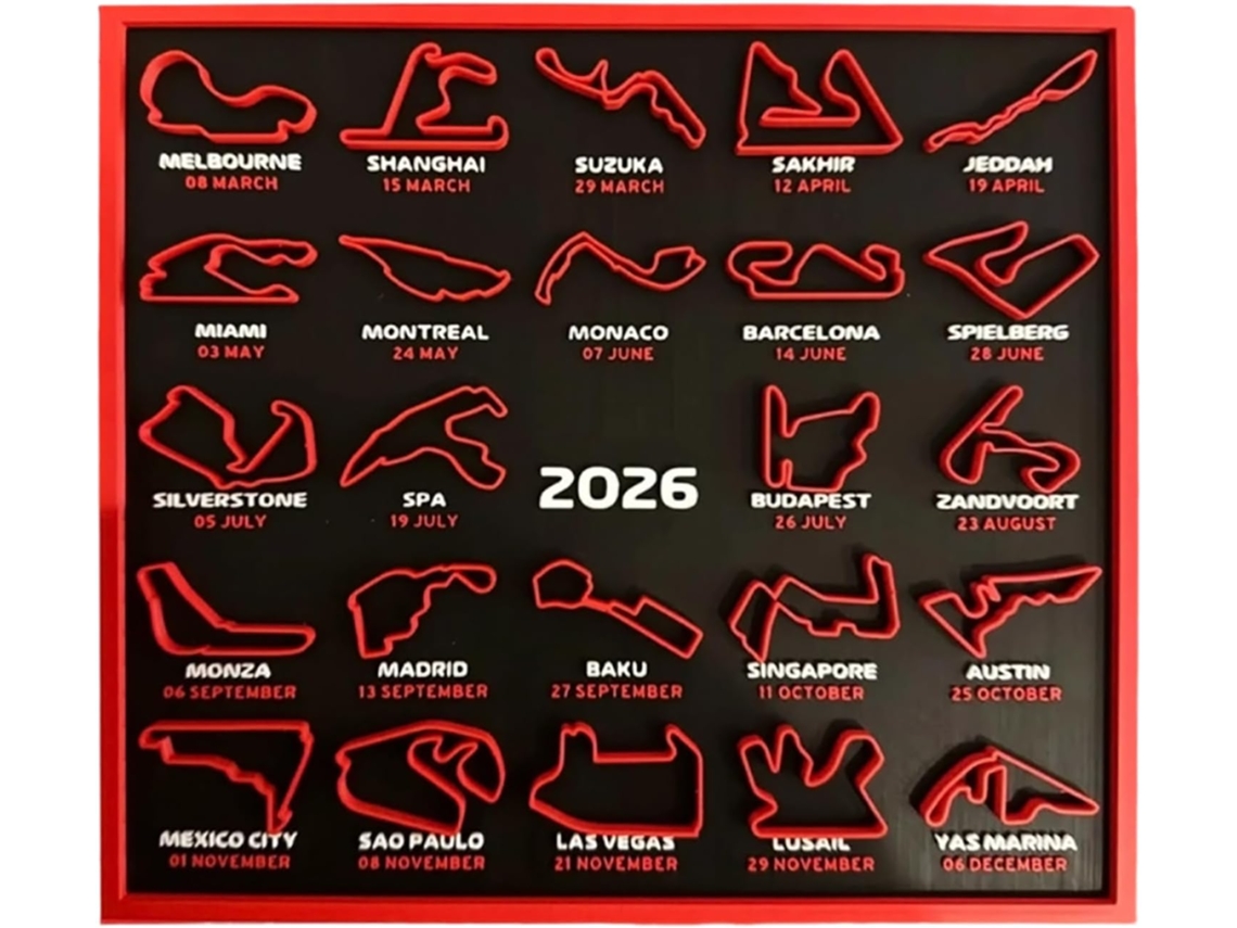 Calendario De Eventos De Deportes De Motor En 3d Con Soporte De Visualización 2026 - De Eventos Para