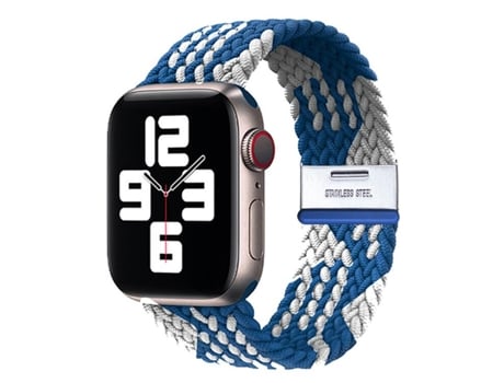 Correa Pulsera Trenzada Flexible para Apple Watch Series 6 40Mm Azul y Blanco