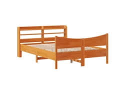 Maison Exclusive - Estructura Cama Con Cabecero Madera Pino Marrón Cera 160x200 Cm