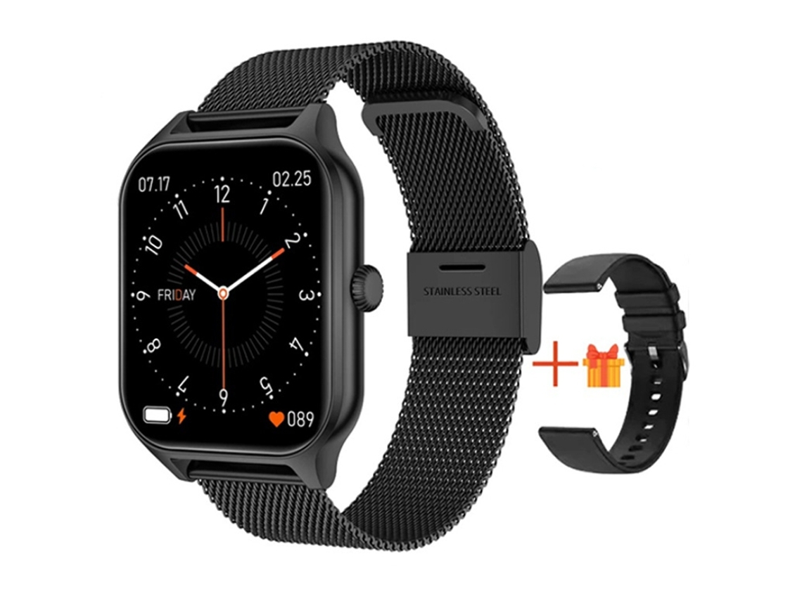 Reloj Inteligente con Monitorización de Ritmo Cardíaco Presión Arterial y Oxígeno en Sangre Llamadas Bluetooth y Pantalla Negra Grande YEMAESRE