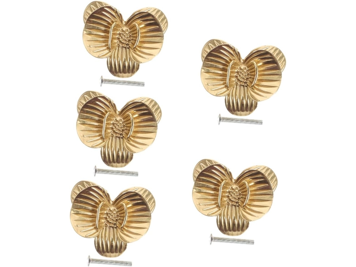 Tirador De Latón En Forma De Pétalo De 5 Piezas Para Armarios (accesorio)