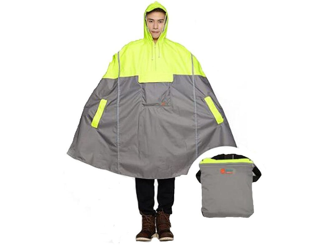 Chaqueta de ciclismo ligera e impermeable 2026 con capucha ajustable, reflectante, transpirable, color amarillo fluorescente.