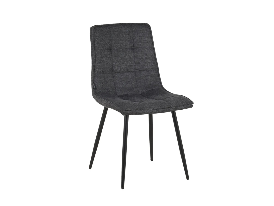 Lúzete - Silla de comedor tapizada en gris marengo con patas negras Tulum