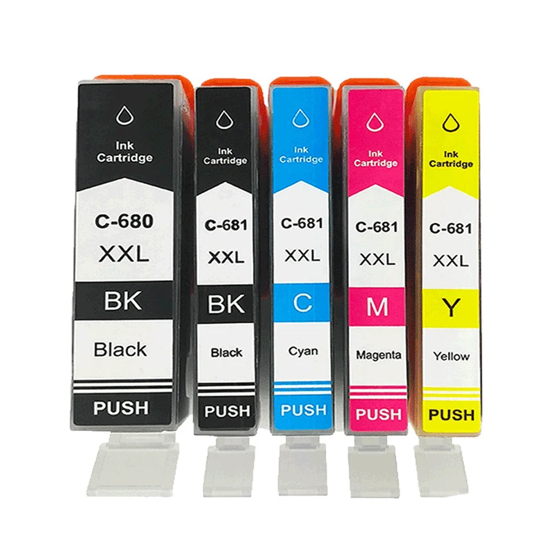 1set(5pc)pgi-680 Cli-681 Xxl Pgi680 Cli681 Ink Cartridge For Canon Pixma Tr7560 Tr8560 Ts6160 Ts6260 Ts8160 Ts8260 Ts9160 Ts9560 Ts706
