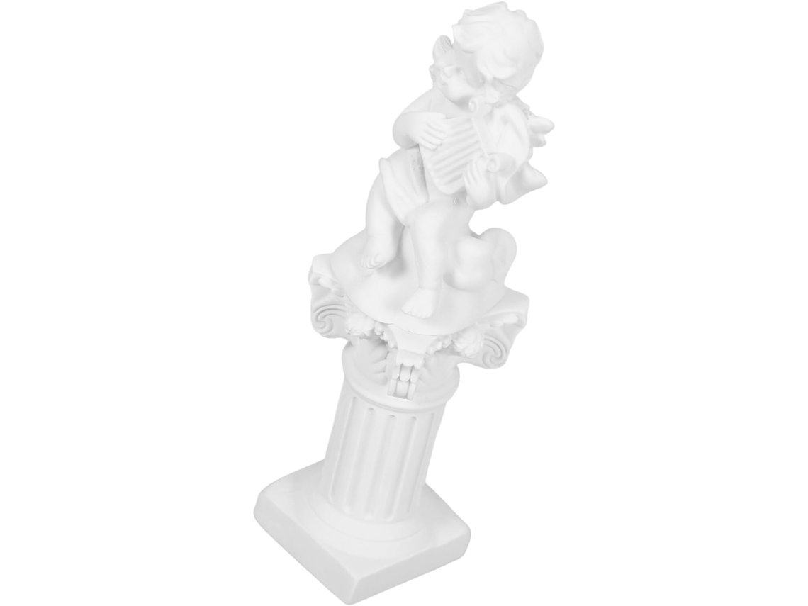 Figura Ángel Resina Columna Europea Soporte Fotos Decoración Escritorio Tamaño Compacto Práctico Mesa