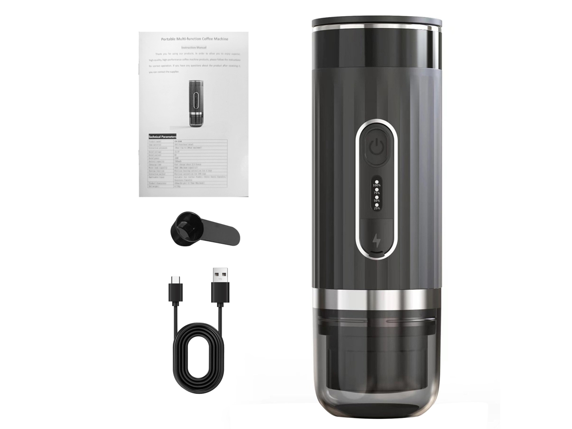 Cafetera Espresso Portátil 3 En 1 Inalámbrica Recargable, 20 Bares, Mini Cafetera Para Viajes Y Acampada.