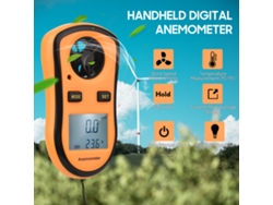 Anemómetro Digital Portátil Gm8908, Medidor De Velocidad Del Viento Y Temperatura Con Retroiluminación Lcd.