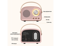 Altavoz Bluetooth Portátil Inalámbrico Pequeño De Estilo Retro Para Decoración Del Hogar Y Exteriores Dw21 Rosa