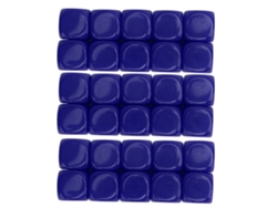 30 Dados De Plástico Blanco De 16 Mm Con Bordes Redondeados, 6 Caras, Para Juegos, Fiestas, Manualidades, Enseñanza De Matemáticas, Color Azul.