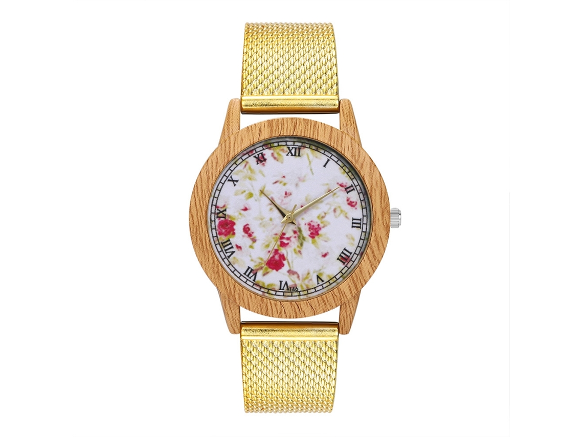 Reloj De Pulsera De Cuarzo De Moda Con Correa De Malla De Silicona Para Niños Y Niñas (dorado)