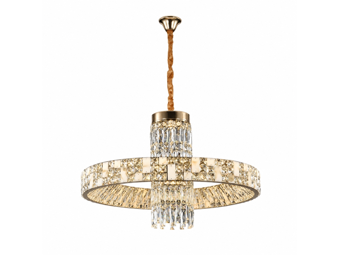 Candeeiro de Teto de Cristal PIBAOGU Asled 688 (dourado)