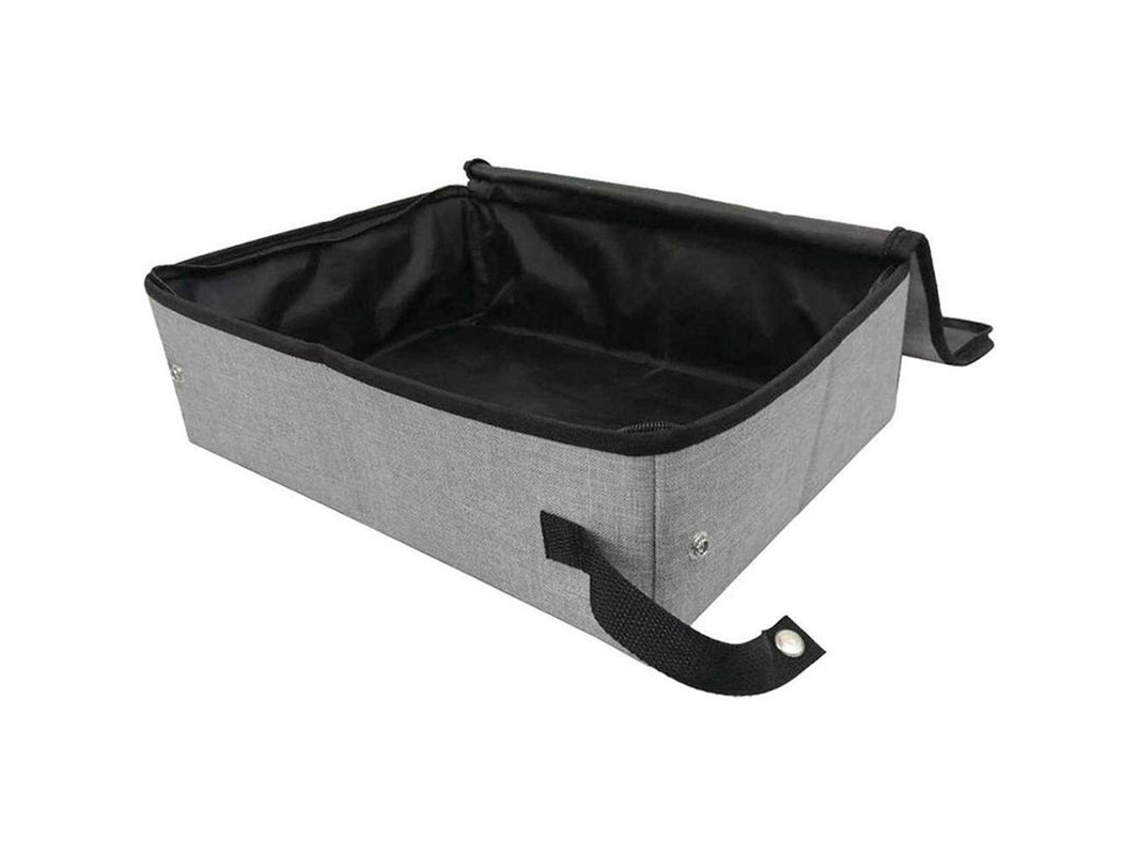 Arenero Para Gatos Impermeable Y Plegable Con Tapa, Fácil De Transportar, Tela Oxford, 40x30x10cm