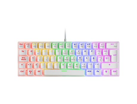 Teclado Mecánico FRGB MARS GAMING MK60 Blanco Switch Mecánico Marrón