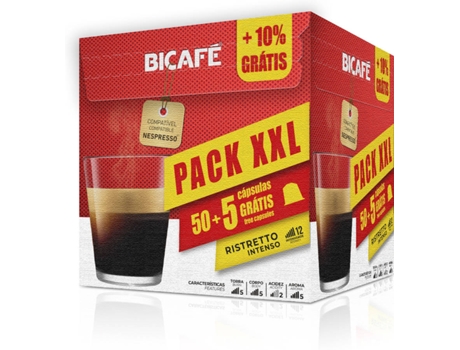 Cápsulas de Café BICAFÉ Pack XXL 50+5 (55 cápsulas)