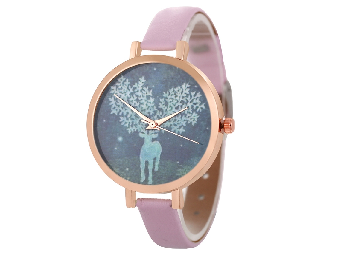 Reloj De Pulsera Analógico De Cuarzo Unisex Zhoulianfa Con Correa De Cuero Sintético (rosa)