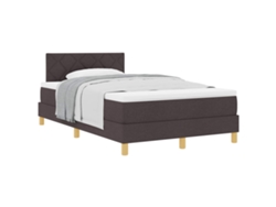 Maison Exclusive - Cama Tipo Box Spring Con Cojín Marrón Oscuro 120 X 200 Cm Tela