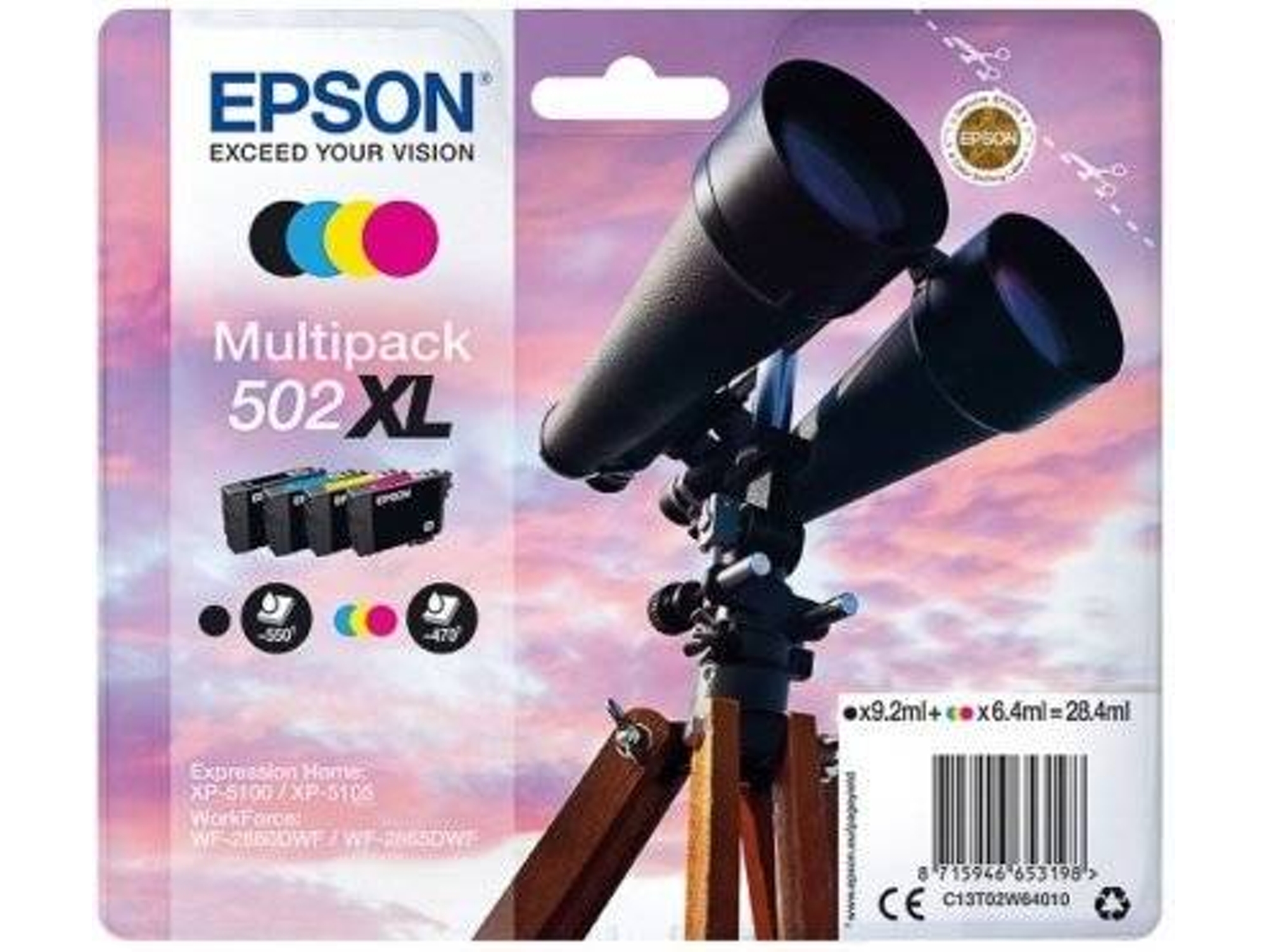 Pack de Cartuchos de tinta EPSON 502 XL -C13T02W64020