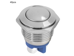 40 Unidades De Llave De Presión Momentánea Redonda Automática De Metal De 16 Mm, Resistente Al Agua, Con 2 Pasadores.