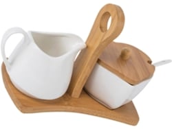 Azucarero Y Jarra De Leche De Cerámica Blanca De 450 Ml, Juego De Cocina Duradero