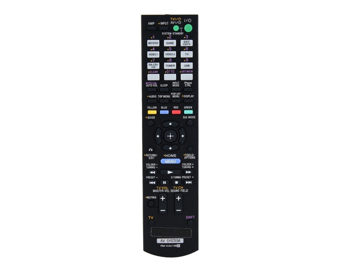 Mando A Distancia De Repuesto Para El Sistema Receptor Av De Tv Sony Rm-aau106 Para Diferentes Aplicações E Usos