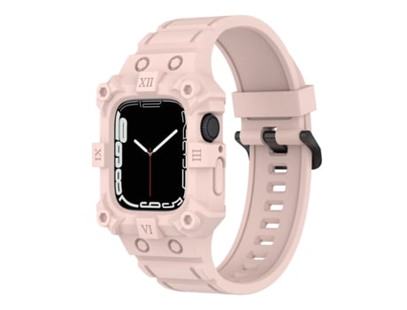 Correa de reloj inteligente de silicona integrada para Apple Watch Series 8 y 7 de 45 mm / SE 2 y 6 y SE y 5 y 4 de 44 mm / 3 y 2 y 1 de 42 mm (rosa)