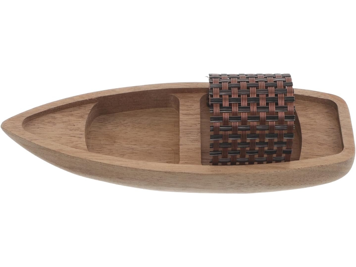 Maqueta Decorativa De Canoa De Madera Para Mesa De Centro, Miniatura Compacta Y Elegante