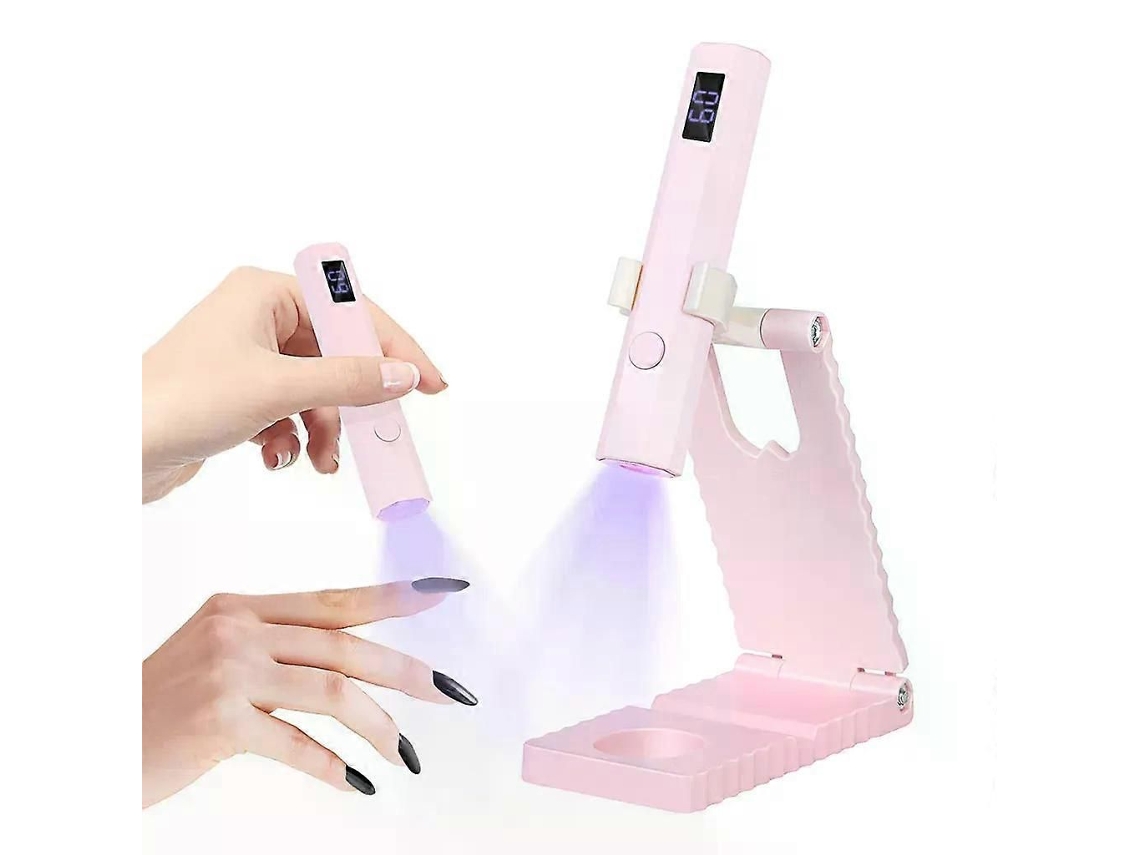 Mini Lâmpada Uv Recarregável Para Unhas De Gel, Lâmpada Uv Para Unhas Com Suporte, Secador De Esmalte Em Gel, Ideal Para Uso Doméstico, Rosa