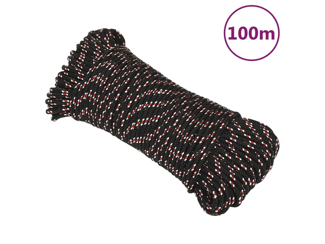 Cuerda De Barco Polipropileno Negra 4 Mm 100 M